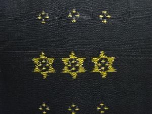 アンティーク　幾何学模様織り出し銘仙着物